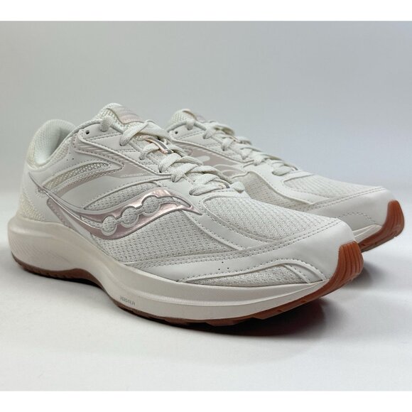 Saucony Cohesion 17 Women 11 Wide White Pink Shoes Running Athletic S10944-130 - Picture 2 of 9